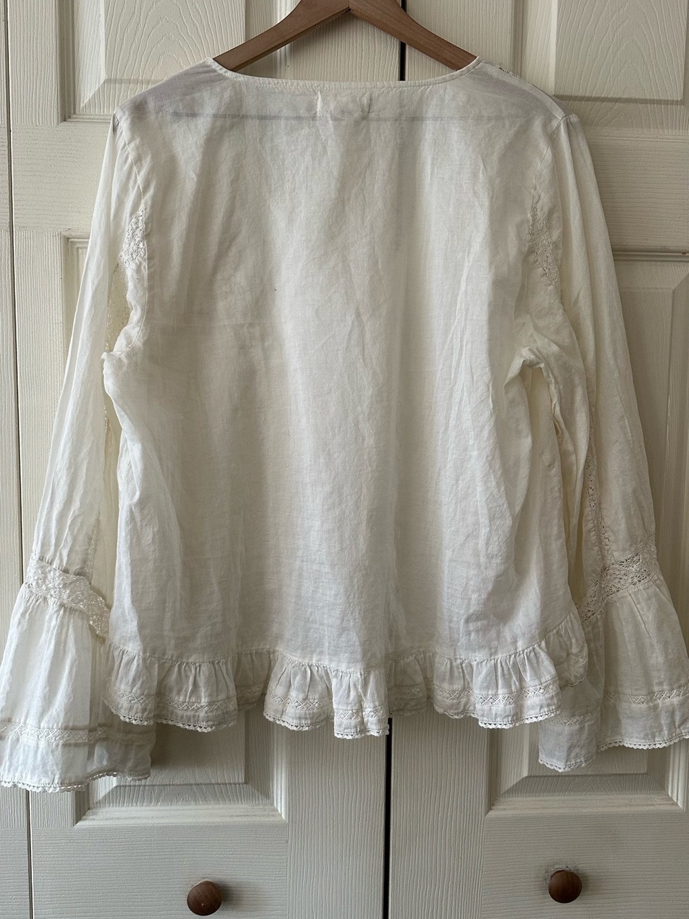 Torrid Festi Bohemian/Cottage Core Cream Ruffle Peasant Blouse - Picture 9 of 10